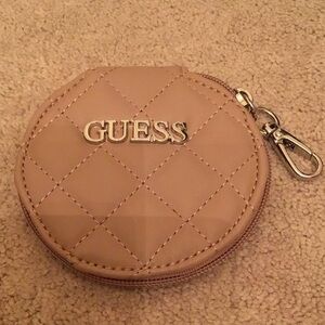 Guess Beige Monogram Coin Pouch